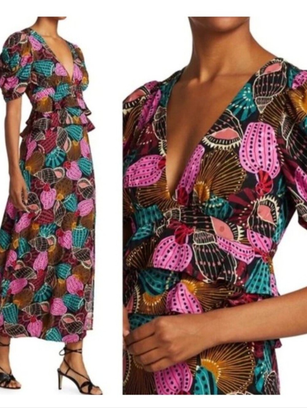 FARM RIO Multicolor Dress w/ Slit - Size M